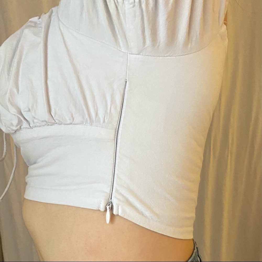 Ruffle Lace-Up Crop Top - Picture 4 of 13